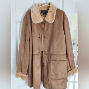 Faux shearling lined coat